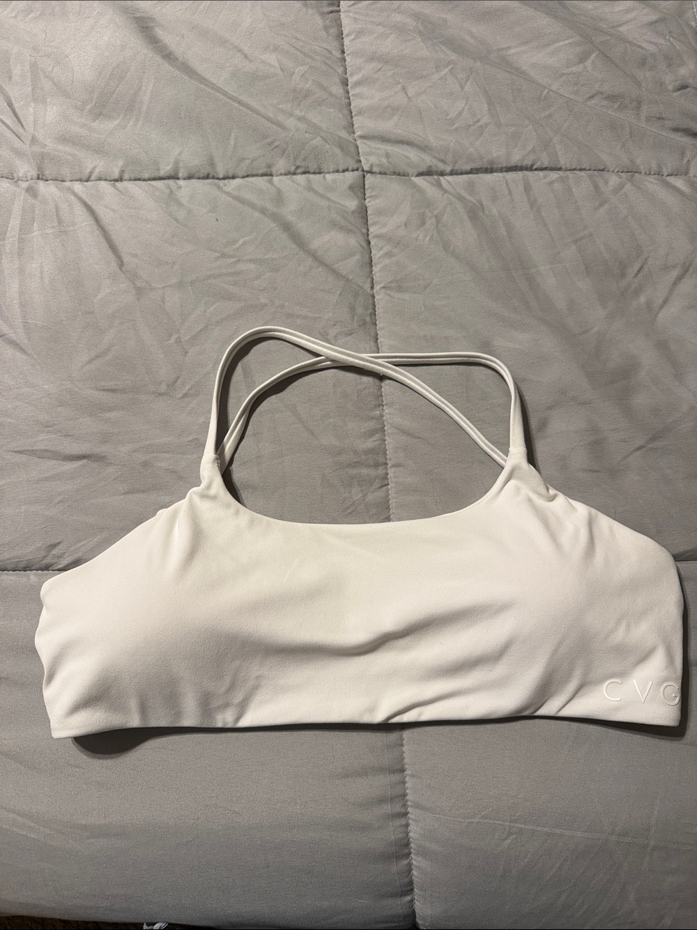 Constantly Varied Gear White Crossback Sports Bralette